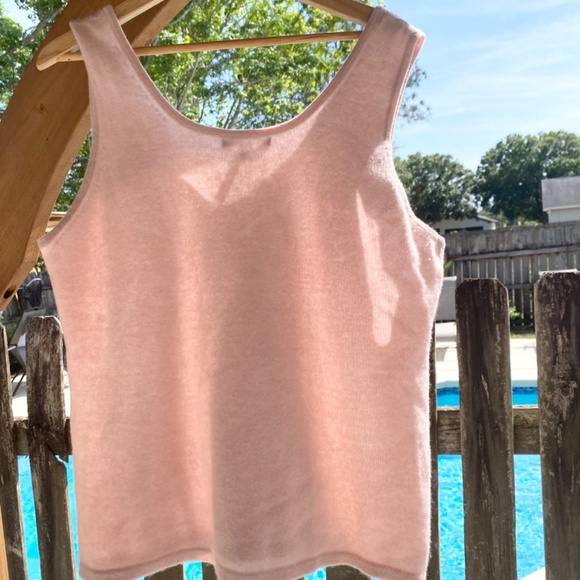 Neiman Marcus The Cashmere Collection Tank Top Womens 3XL Blush-Pink - Picture 4 of 10
